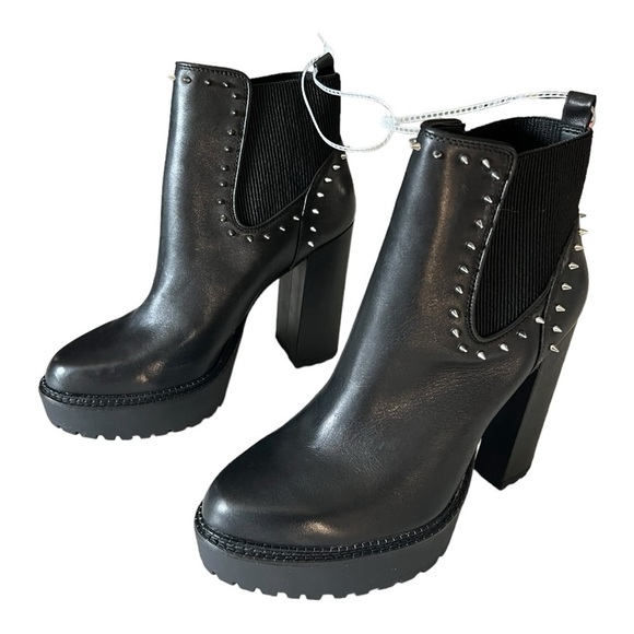 Gianni Bini Black RaantaTwo Studded Lug Sole Platform Booties NWOB Size 8.5&10M - Picture 8 of 16